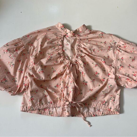 Anthropologie Cropped Bubble-Sleeve Blouse Small - Picture 14 of 16